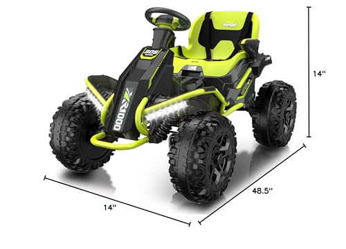 24V 4x4 Ride On Toy for Big Kids, 4x200W Motors, 5MPH, Parent Remote, Wide Adjustable Seat, Green L494349