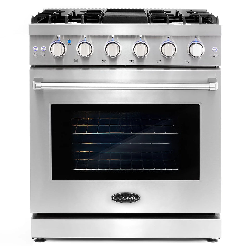 2 Piece Kitchen Appliance Package with 30" Gas Range & French Door Refrigerator B79837