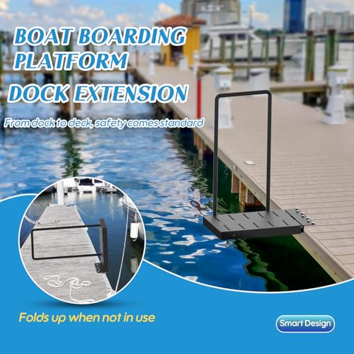 Boat Boarding Platform with Safety Handrail, Powder-Coated, 500Lb Capacity S1888