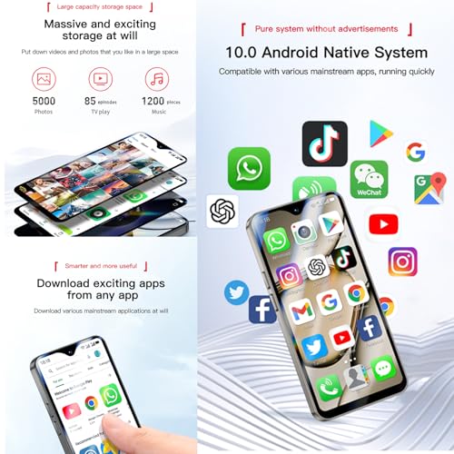 3G Mini Smartphone 3.0 Inch WiFi GPS Quad Core Android 8.1 Palm Phone Slim HD Camera Dual Sim 2GB RAM 16GB Light Blue H59317