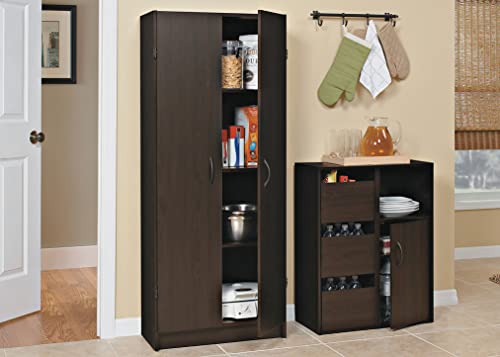 Pantry Cabinet with 2 Doors and Adjustable Shelves, White D388846
