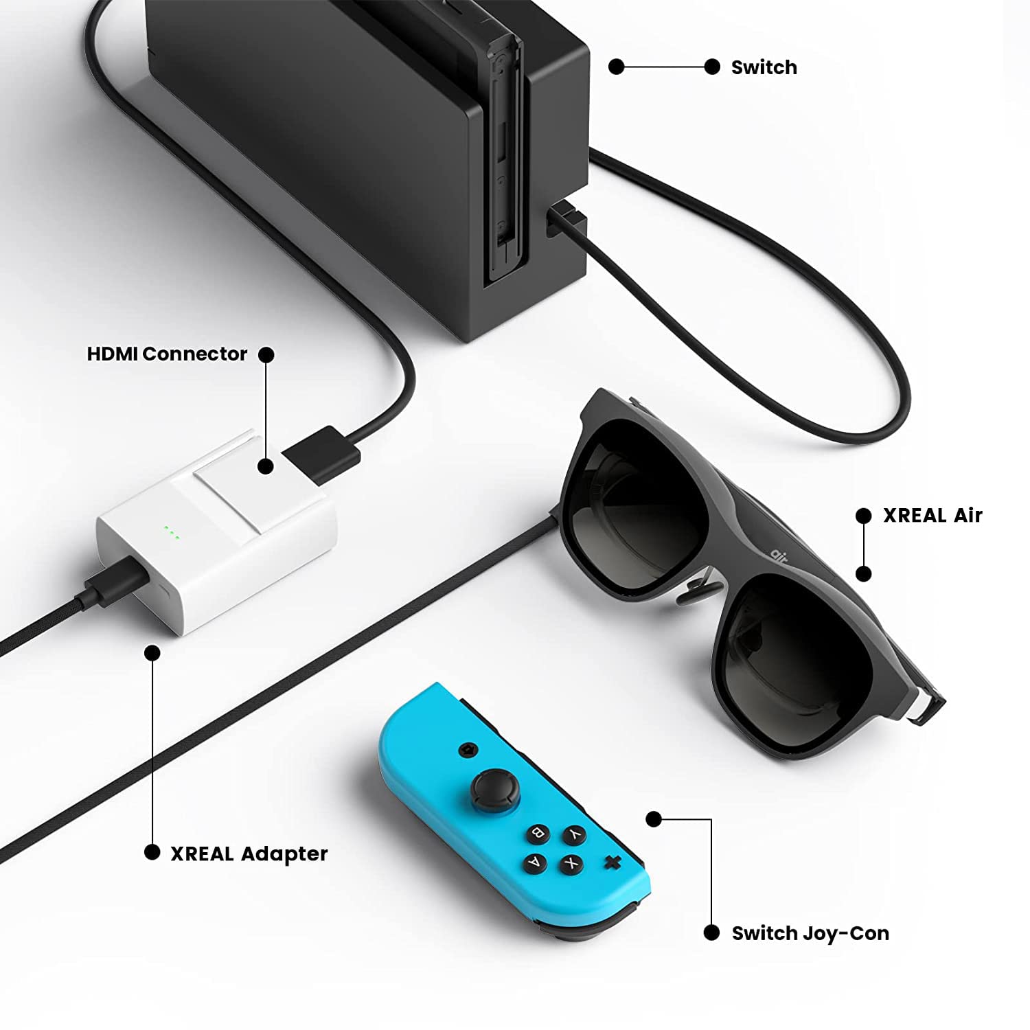 AR Glasses with Adapter Bundle, 3-Level Electrochromic Dimming, 120Hz W637851