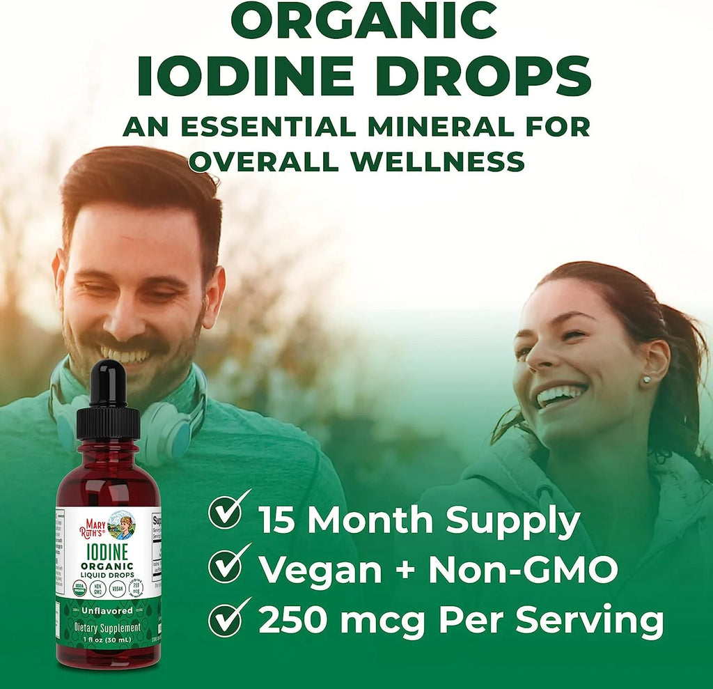 Potassium Iodine Supplement Drops, USDA Organic, Vegan, 450 Servings X57989