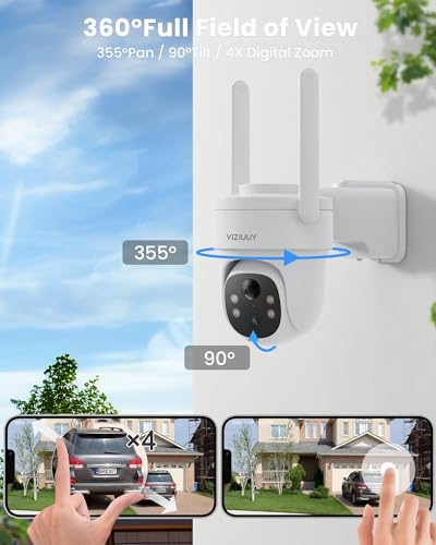 Wireless Outdoor Security Camera, 3MP Pan Tilt 360° with Color Night Vision G68136
