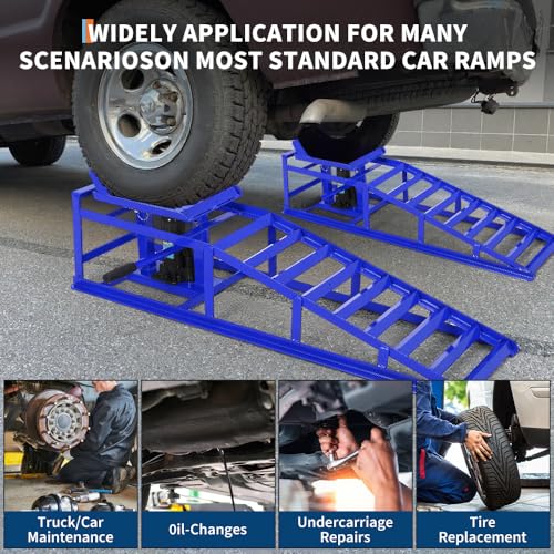 Hydraulic Car and Truck Service Ramps, 11023 Lbs Capacity, Portable Lifts for Oil Changes D8064