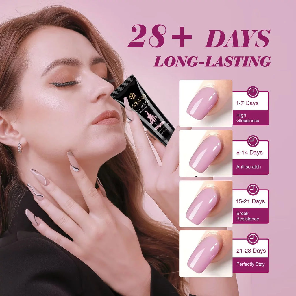Poly Extension Gel Nail Kit with Nail Lamp, Base and Top Coat L85287