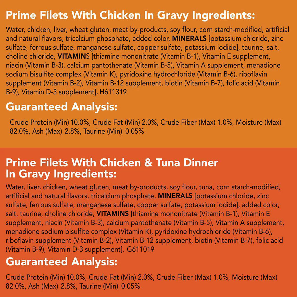 Wet Cat Food Variety Pack, Chicken Tuna Salmon in Gravy, 5.5 oz Can, Pack of 32 Z1803