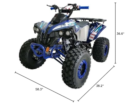 125cc ATV Quad with Reverse, Double Headlights, 19/18 Inch Tires, Green B155511