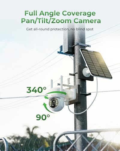 Solar Security Cameras Wireless Outdoor with 10" Monitor, 2K Color Night Vision, 2-Way Audio C3117
