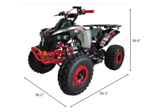 125cc ATV Quad with Reverse, Double Headlights, 19/18 Inch Tires, Green B155511