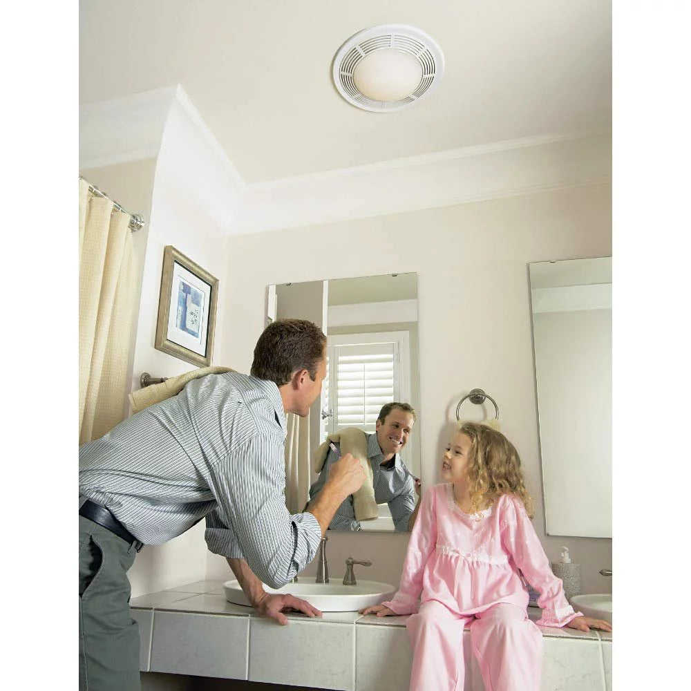 Bathroom Exhaust Fan with Light, White Grille, 100 CFM K1427