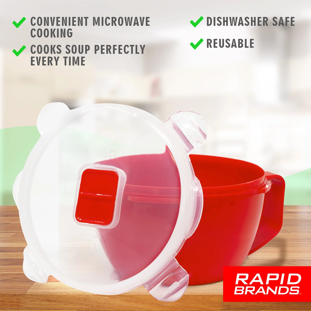 Noodle & Soup Bowl, Microwaveable, BPA-Free, Red Z101418