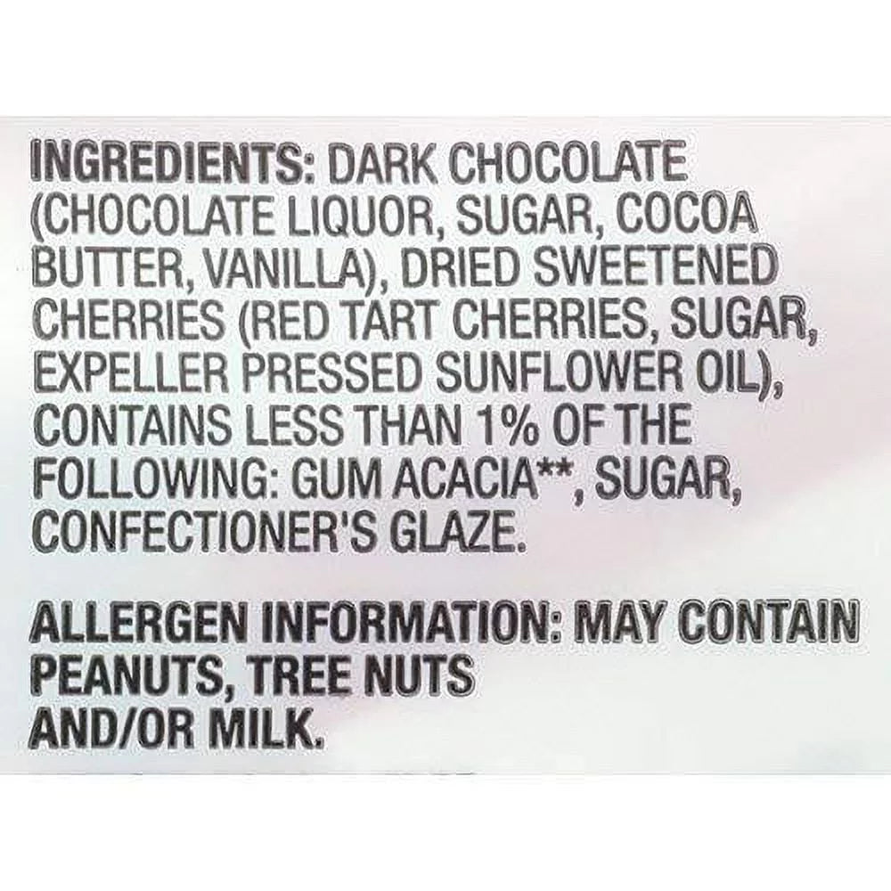 Dark Chocolate Cherries, 1 oz, Non-GMO F7955
