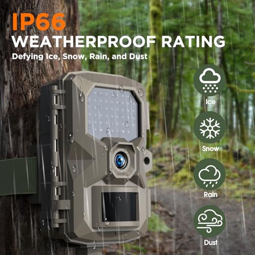 4K 48MP Trail Camera with Night Vision and Motion Activation V521736