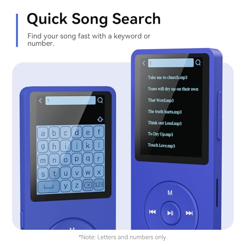 MP3 Player with Bluetooth 5.3, 1.8 Inch Screen, FM Radio, Voice Recorder I138
