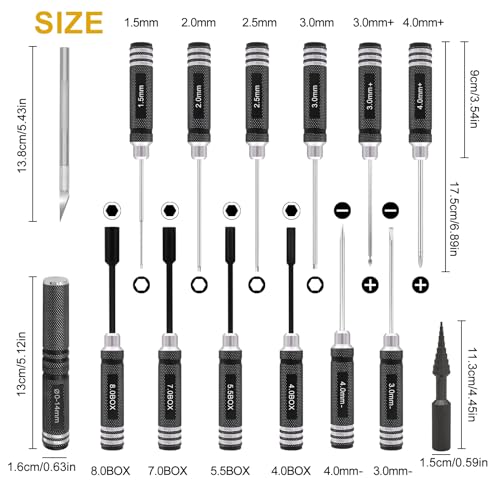 RC Car Tool Kit Hex Screwdriver Set with Pliers Wrench Body Reamer M35204