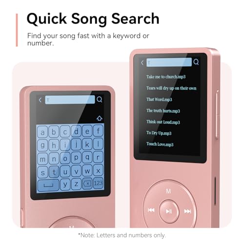 MP3 Player with Bluetooth 5.3, 1.8 Inch Screen, FM Radio, Voice Recorder I138