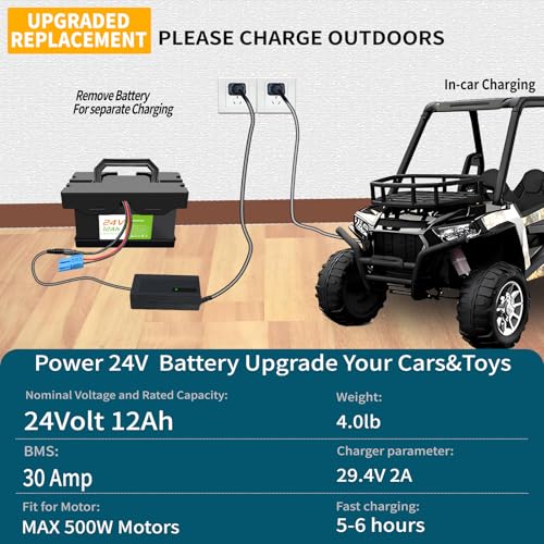 24V 12Ah Lithium Battery for Ride-On Cars & Toys G307345