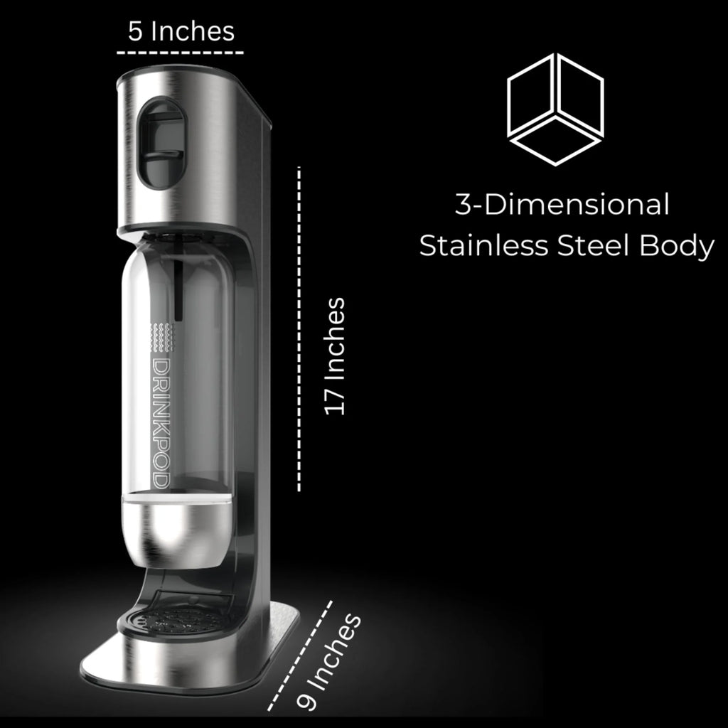 Stainless Steel Sparkling Water Machine with CO2 Cylinder and 3 Bottles K4743