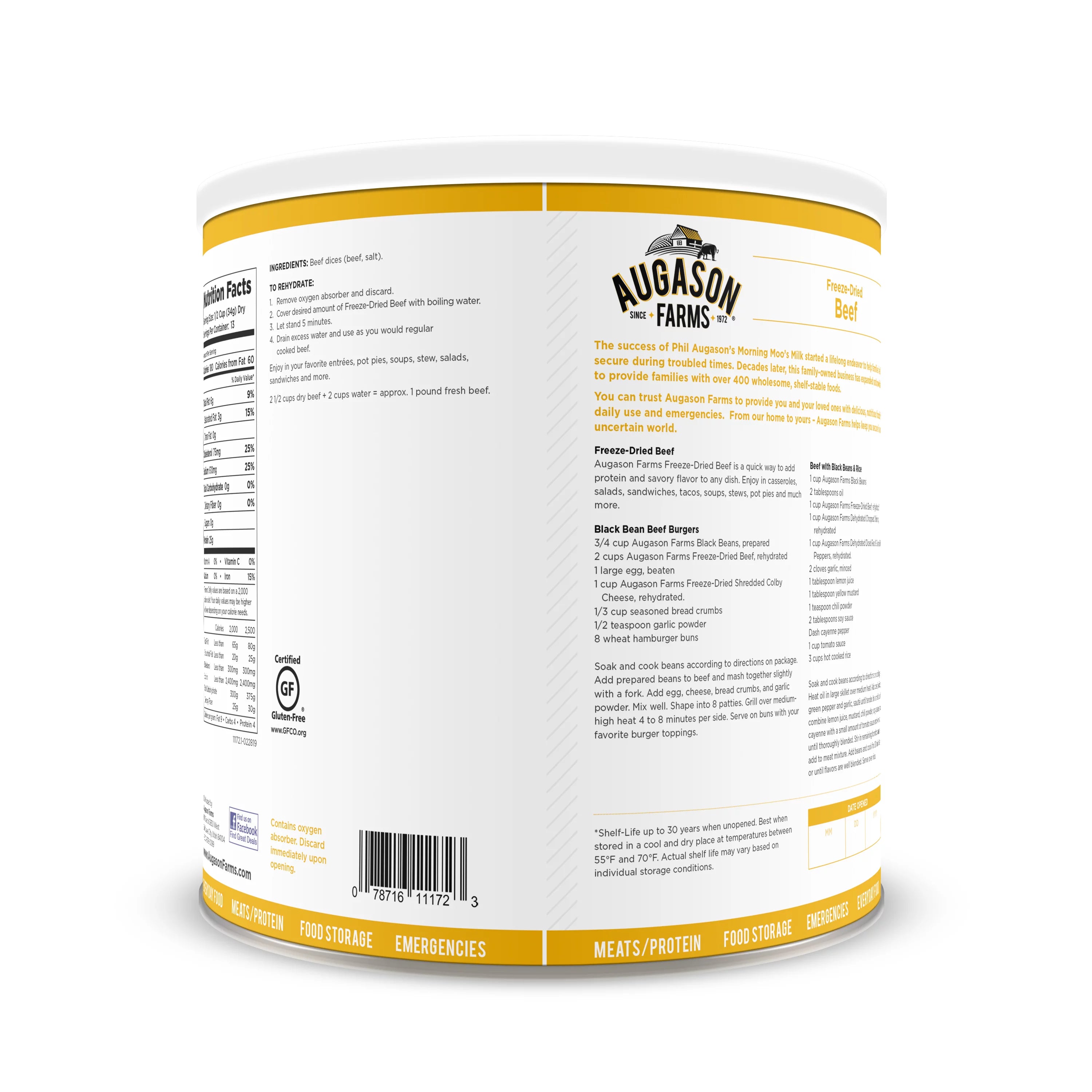 Freeze-Dried Beef Chunks, 16 oz D715