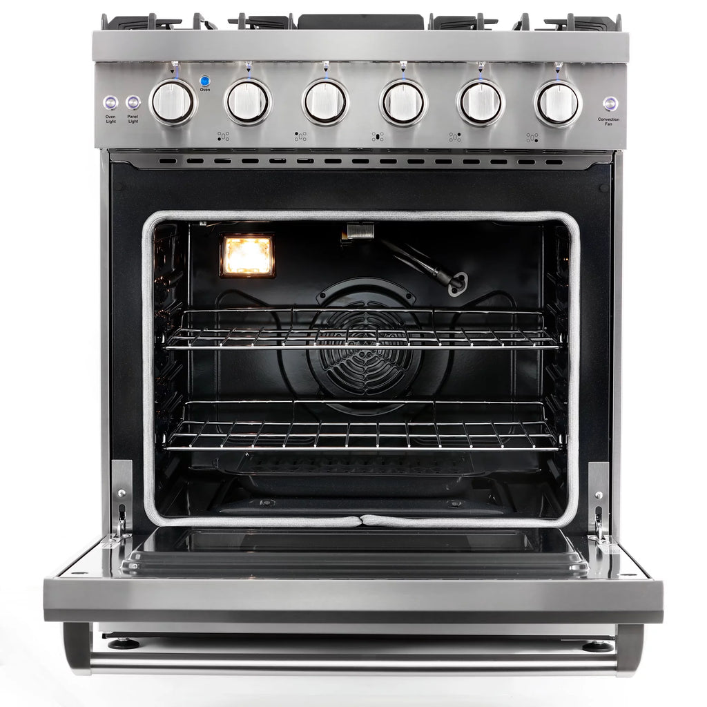 2 Piece Kitchen Appliance Package with 30" Gas Range & French Door Refrigerator B79837