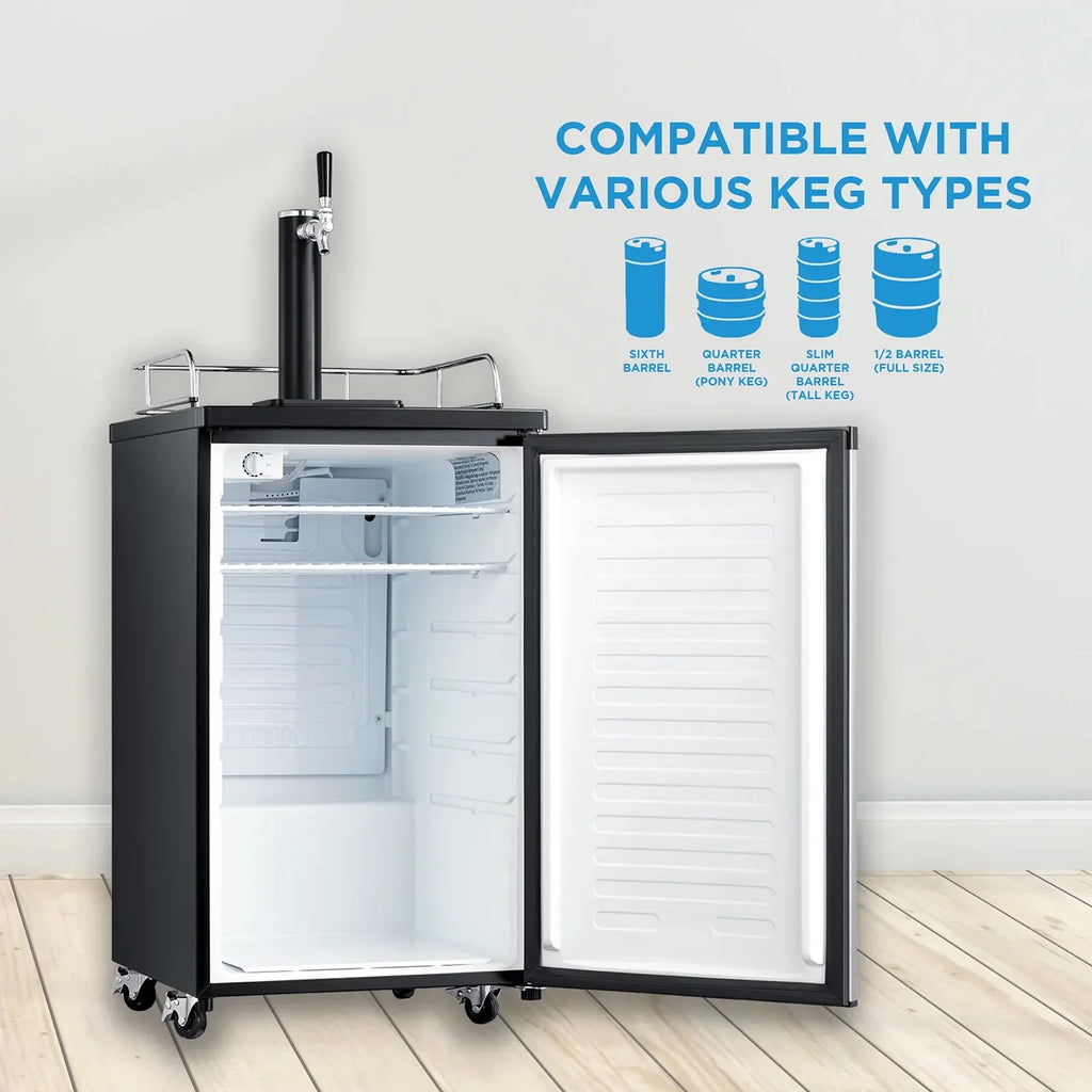 Single Tap Kegerator, 4.9 cu. ft, Black S46591