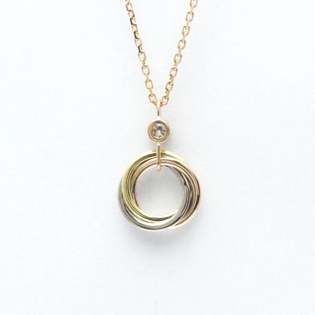 18K Gold Diamond Pendant Necklace O663485