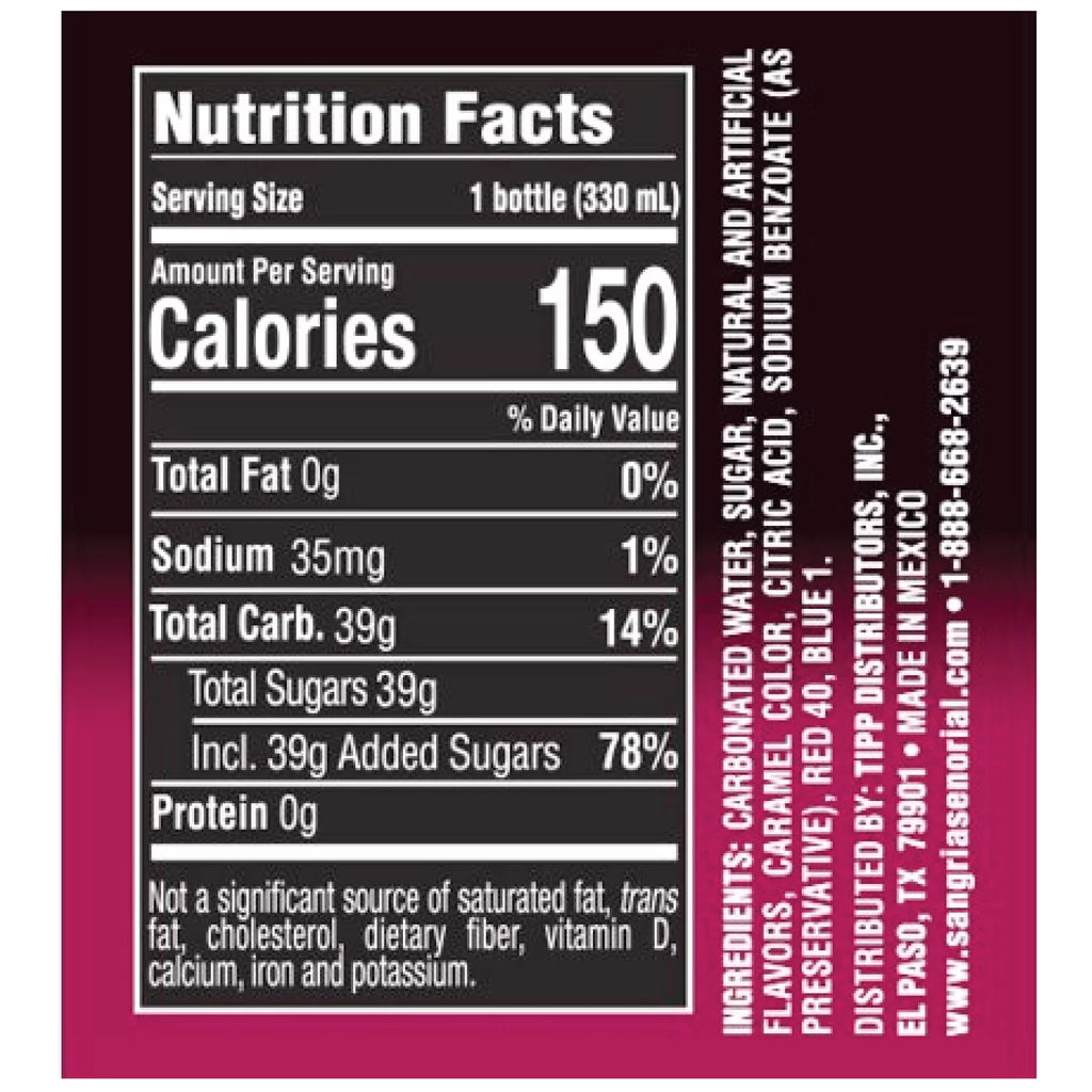 Sparkling Non-Alcoholic Sangria 12-Pack Glass Bottles Q823511
