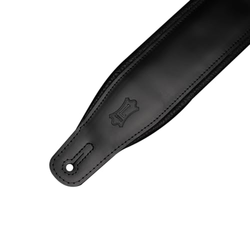 3" Wide Leather Guitar Strap with Foam Padding, Black L93354