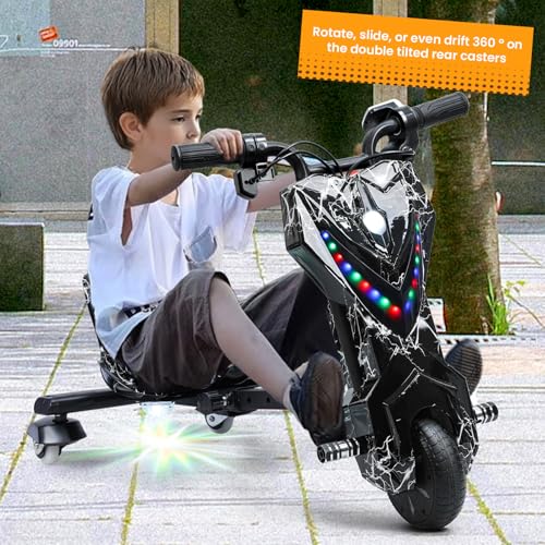 Electric Drift Trike for Kids, Adjustable Seat, 3-Wheel Drift Cart F42023