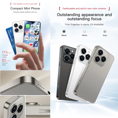 3G Mini Smartphone 3.0 Inch WiFi GPS Quad Core Android 8.1 Palm Phone Slim HD Camera Dual Sim 2GB RAM 16GB Light Blue H59317