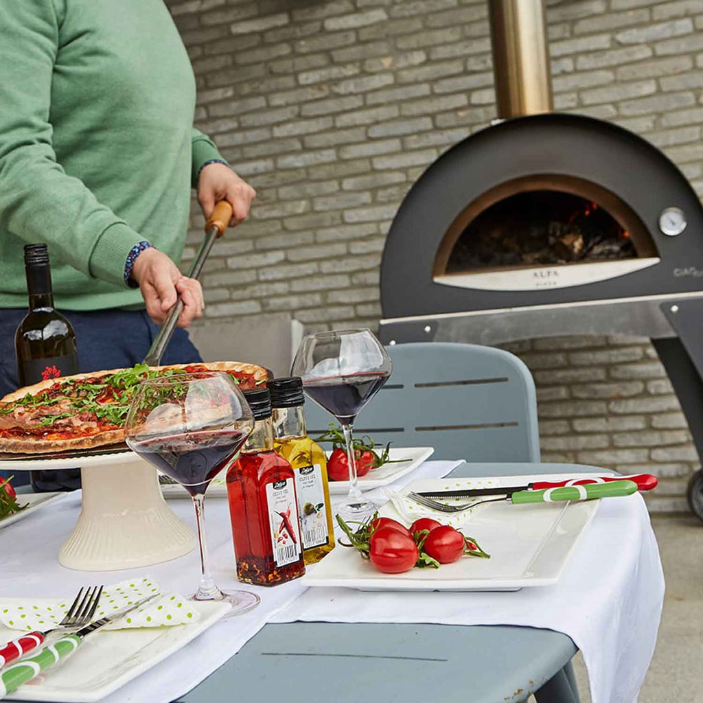 27" Wood Fired Pizza Oven on Base, Silver Gray L972970