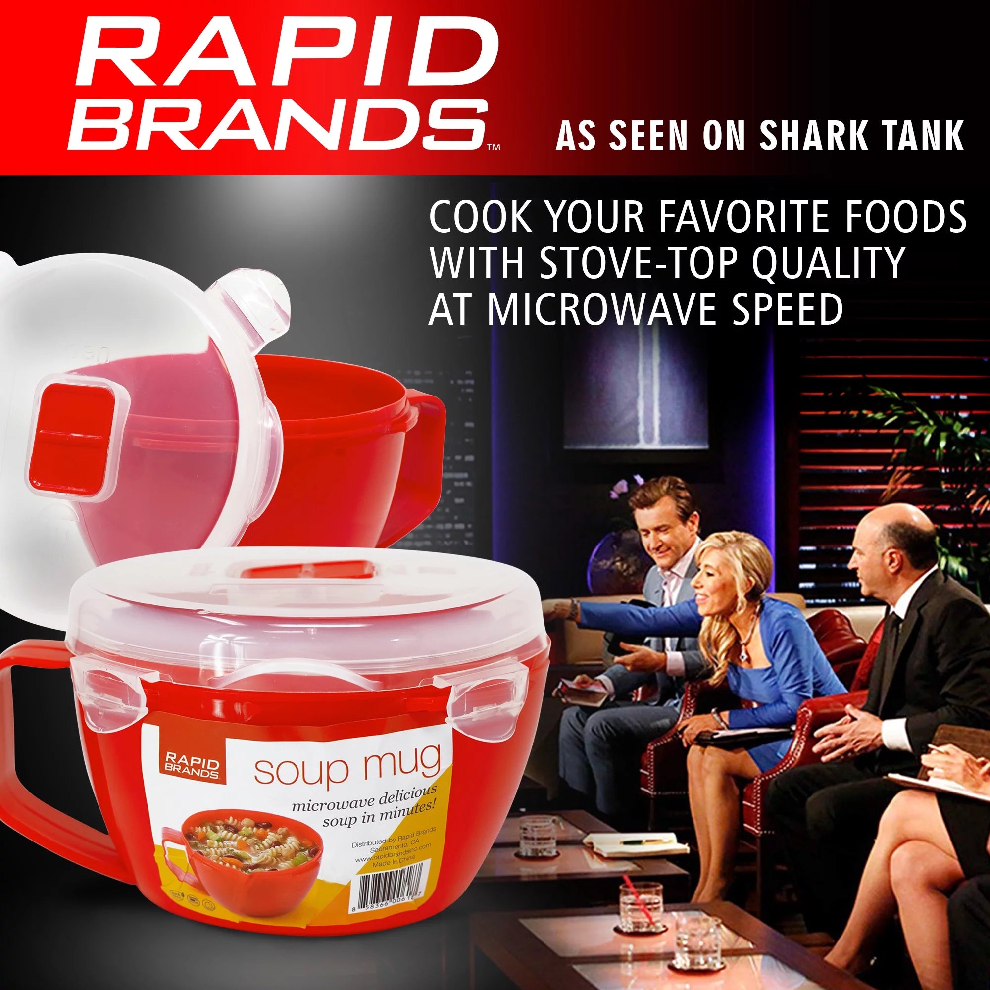 Noodle & Soup Bowl, Microwaveable, BPA-Free, Red Z101418
