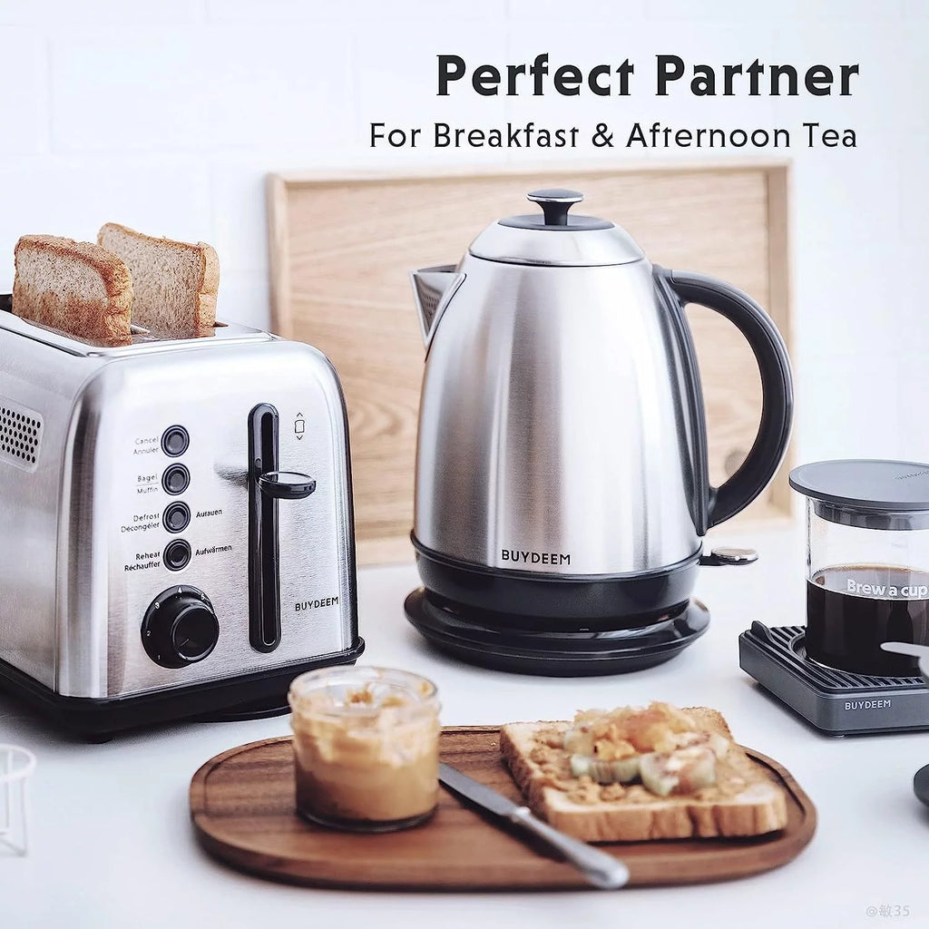 1.7L Stainless Steel Electric Kettle with Auto Shut-Off B821