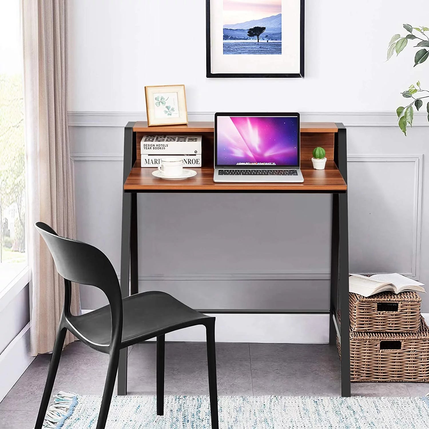 Compact Home Office Desk with Sturdy Frame for Small Spaces J78201