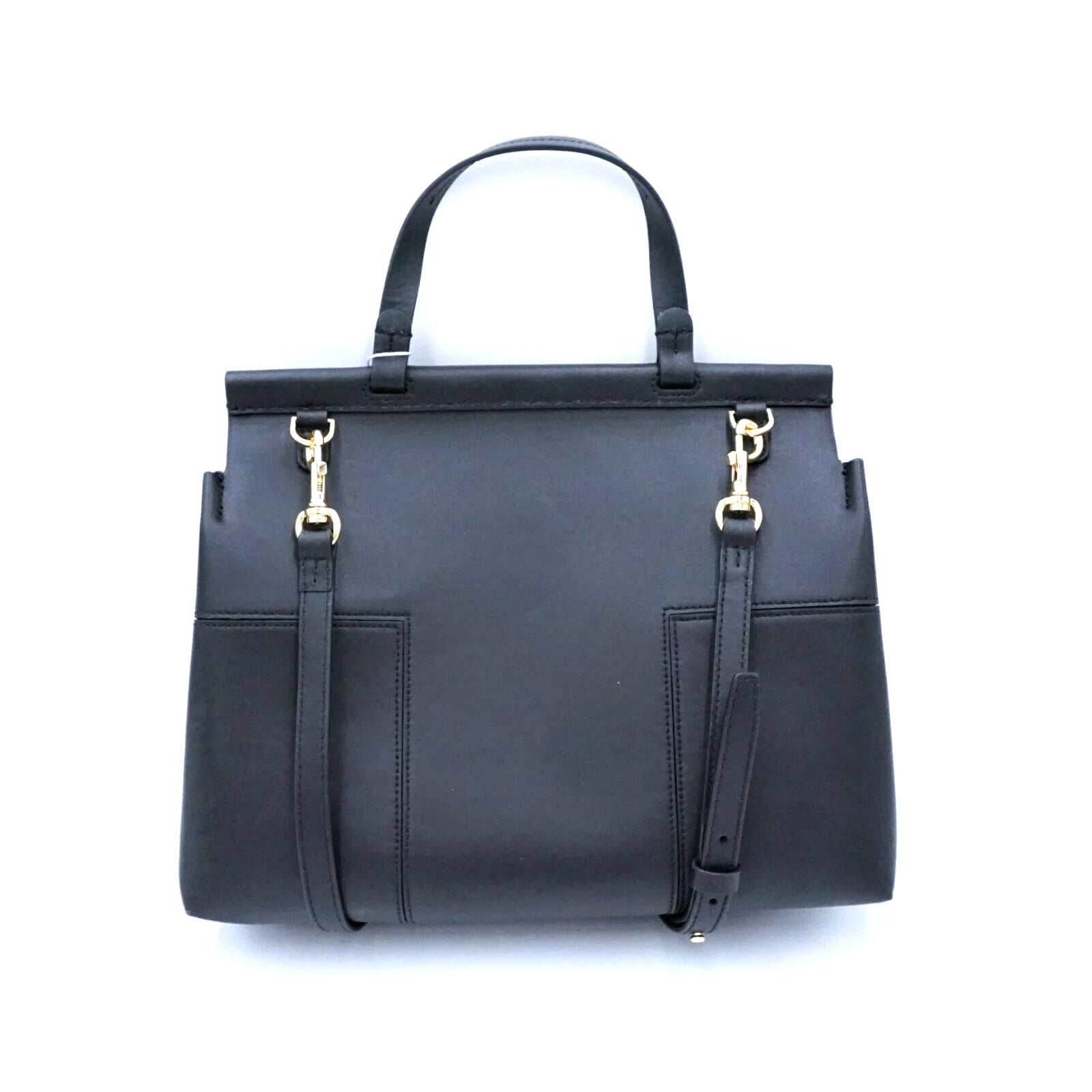 Women's Leather Satchel Bag with Gold Hardware H9073
