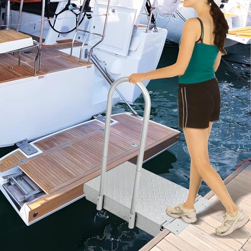 Boat Boarding Platform with Handrail and Folding Dock Step A57156