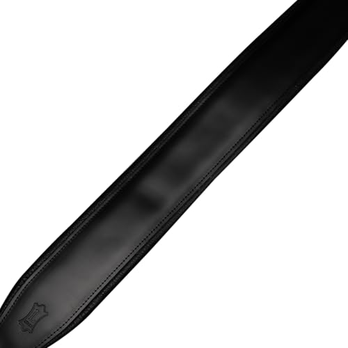 3" Wide Leather Guitar Strap with Foam Padding, Black L93354