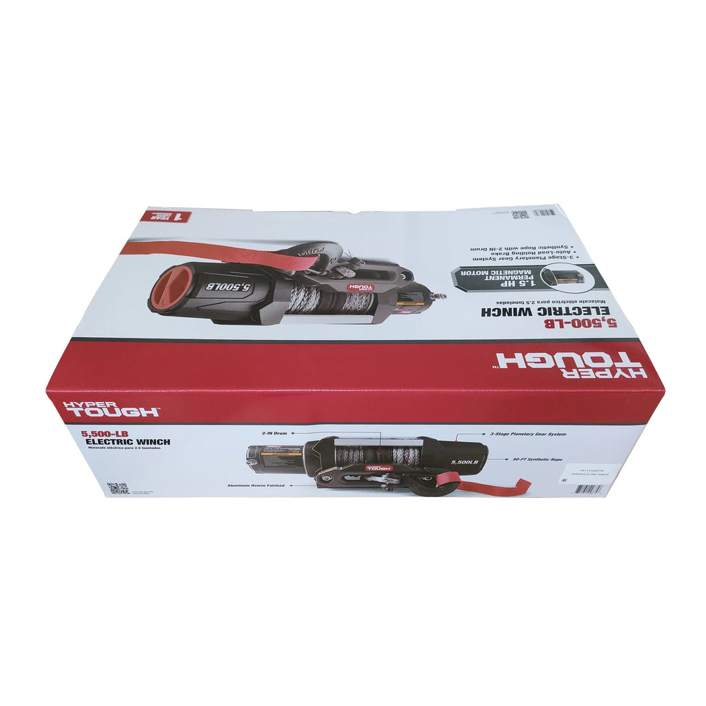 5500 lb 12V DC Electric UTV Winch with 50ft Synthetic Rope Q8691
