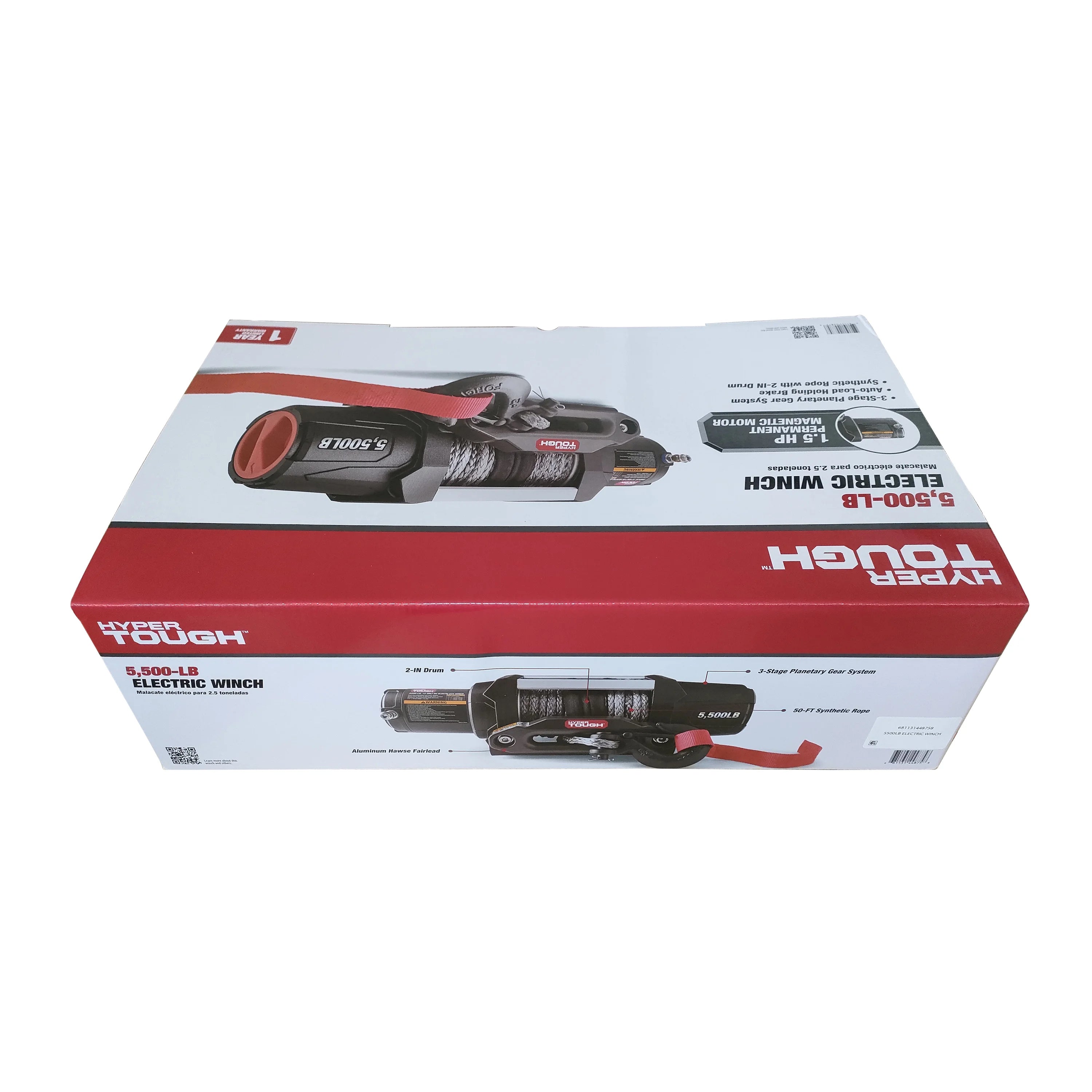 5500 lb 12V DC Electric UTV Winch with 50ft Synthetic Rope Q8691