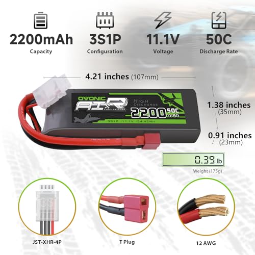 3S 2200mAh 11.1V Lipo Battery with T Connector for RC Aircraft M820