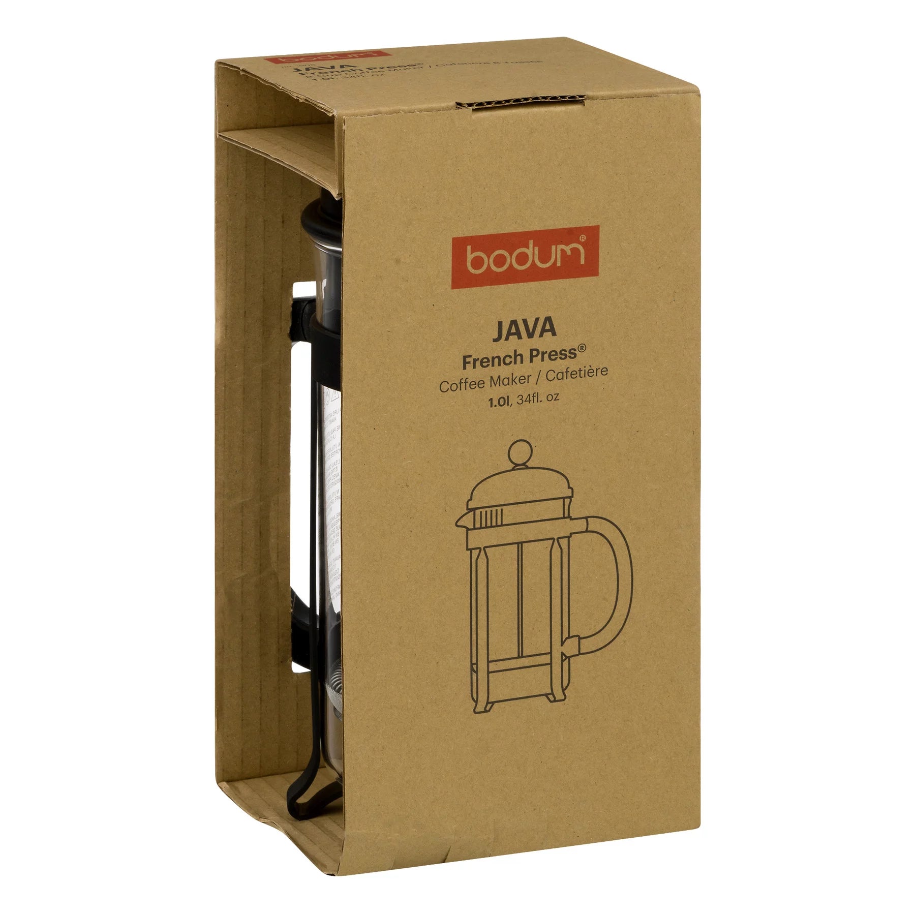 French Press Coffee Maker with Glass Carafe, 34 oz, Black I6735
