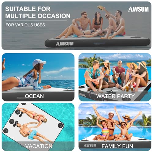 Inflatable Floating Dock Platform for Pool Beach Ocean Y75577