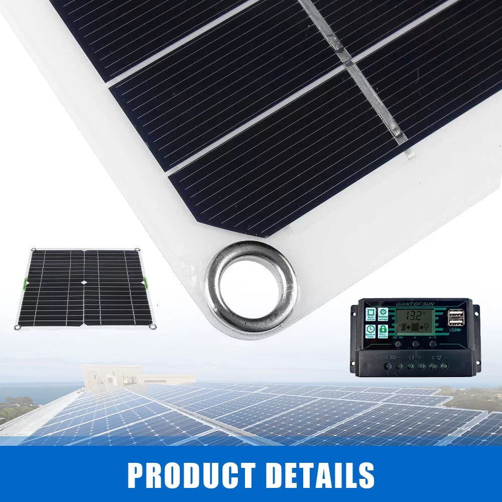 Solar Panel Controller Kit 100A 12V Portable Outdoor Battery Charger W4839