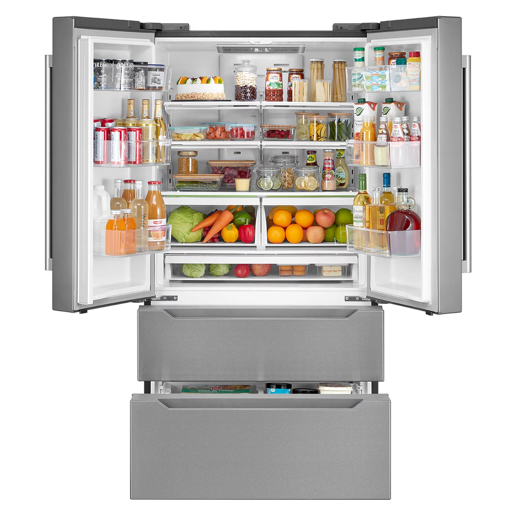 2 Piece Kitchen Appliance Package with 30" Gas Range & French Door Refrigerator B79837