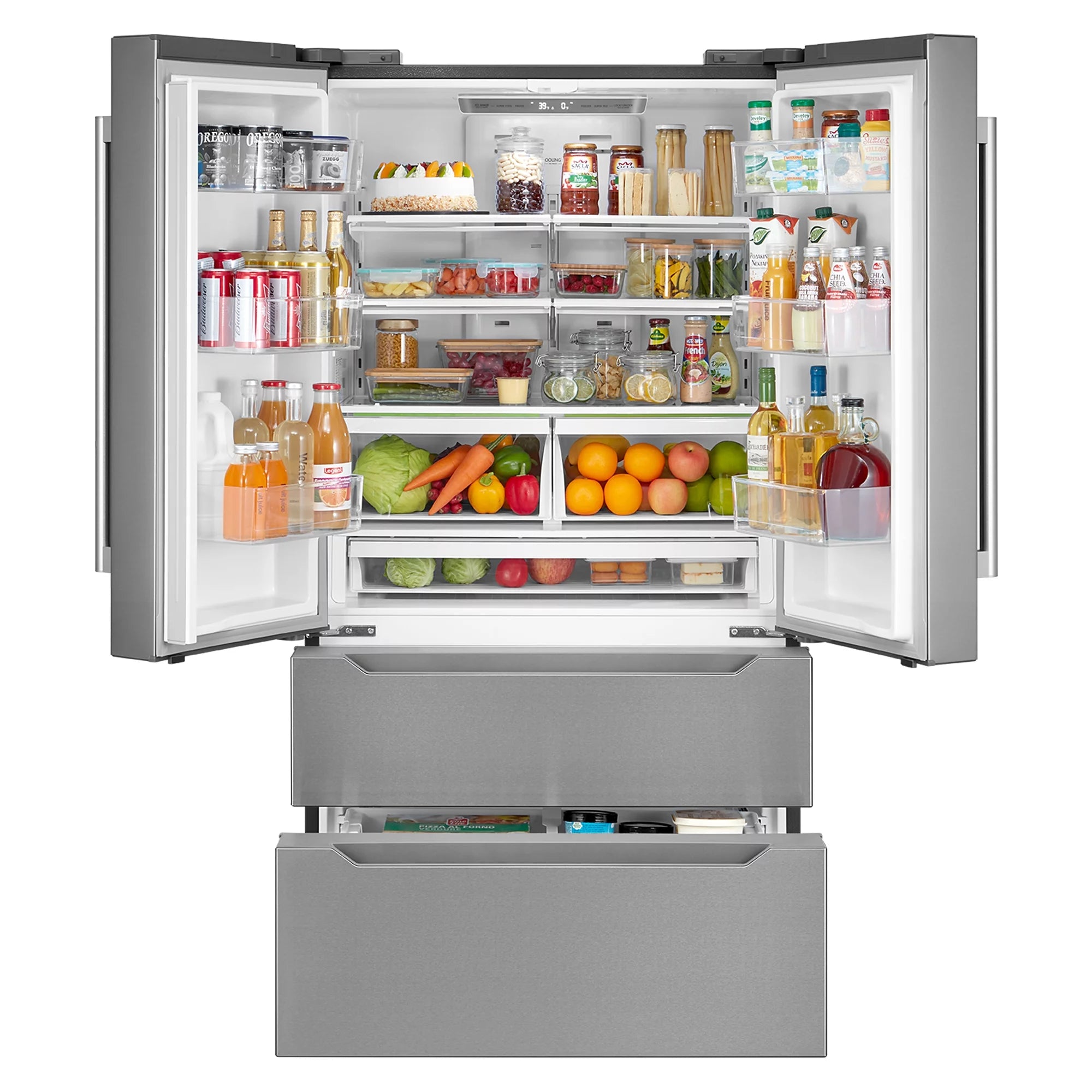 2 Piece Kitchen Appliance Package with 30" Gas Range & French Door Refrigerator B79837