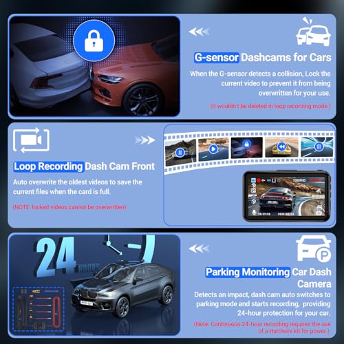 Dash Cam 1080P FHD with 32GB Card, Night Vision, 170° Wide Angle S2225