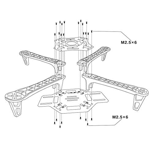 DIY 2.4G 8CH F450 RC Quadcopter 4-Axle Unassembly Kit Drone C51975