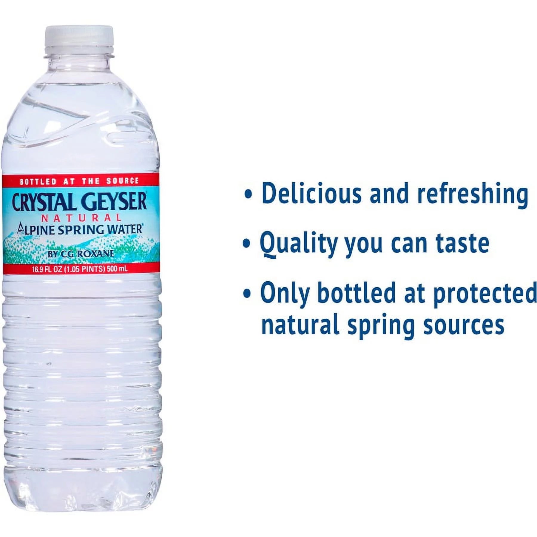 Natural Alpine Spring Water, 16.9 oz Bottle, 24 Pack X458