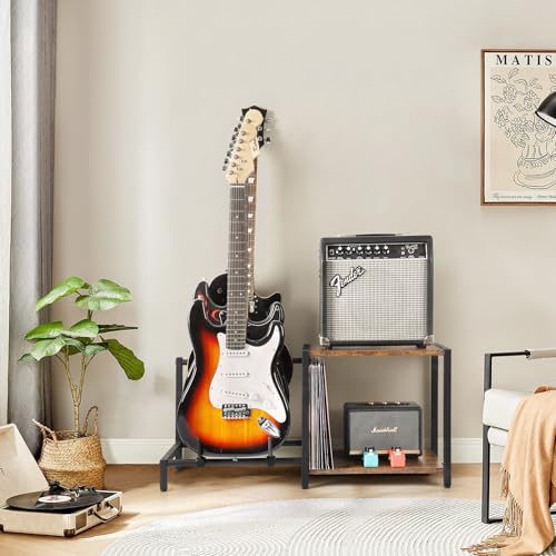Guitar Rack, 3-Piece Floor Stand with Amp Support, Adjustable Holder for Multiple Instruments X487178